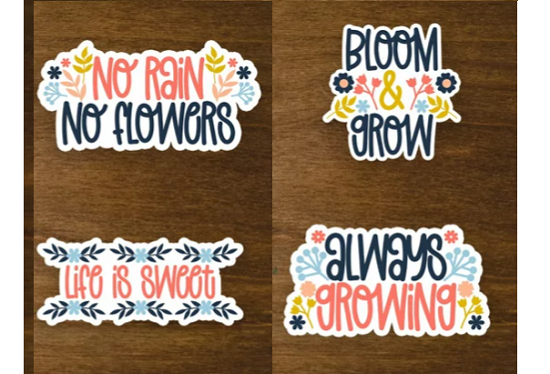 floral quote stickers