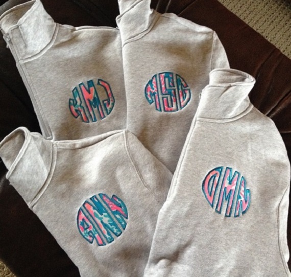 Monogram Embroidered T-Shirt, Sweatshirt, Hoodie, Quarterzip, or