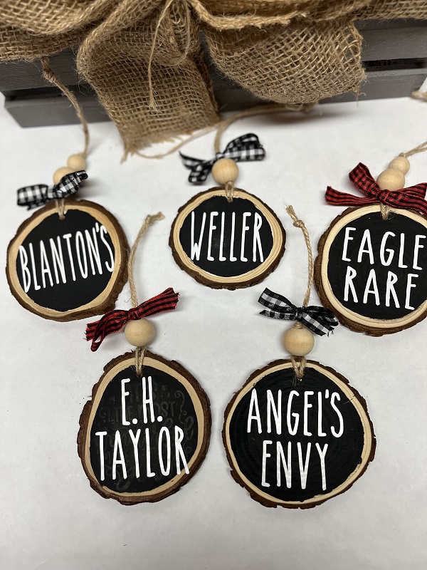 KY Bourbon Christmas Ornaments-personalized with your favorite bourbon name 