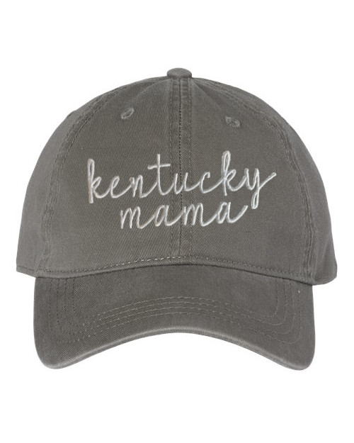 Custom State Mama Embroidered Baseball Hat-available in black, khaki, smoke blue or sage