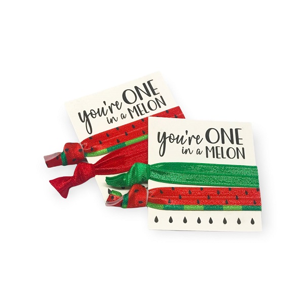 One in a Melon Hair Ties-choose one or two hair ties with melon designed tie plus a red or green tie