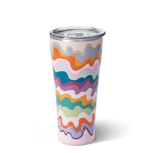 Swig Sand Art Tumbler-in swirls of soft matte colors reminiscent of sand art you did as a child at a festival